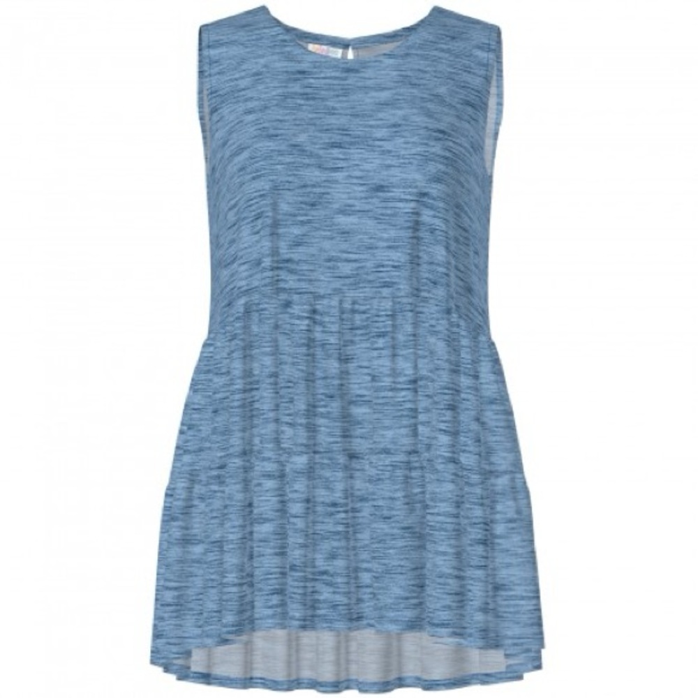 Blue sleeveless swing top